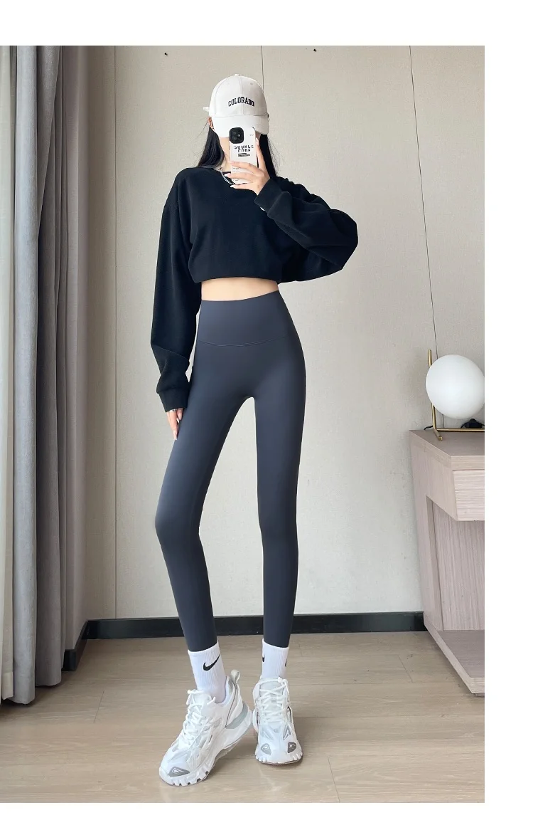 요가 팬츠 여성용 더블 벨트 로우 웨이스트밴드 우아한 미니멀리스트 하이 웨이스트 스트리트 투 짐 사계절 착용 가능한 텍스처 포시즌스 폴카