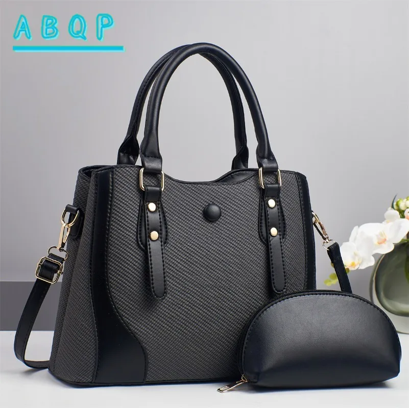 

New Fashion Women's Handbag Solid Color High Quality Women's Shoulder Bag Luxury Brand 2-piece Set Women's Bag Large Capacity
