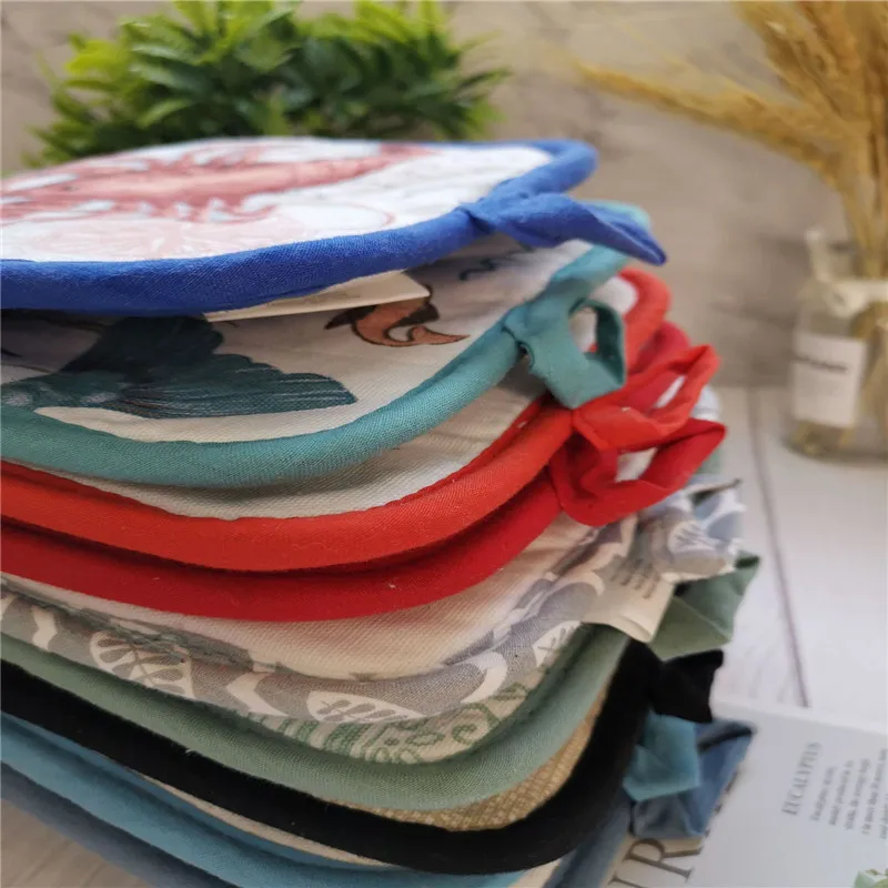 1Pc Rectangle 17x22cm Pot Holder Colorful Printed Cotton Heat Resistant Potholder Pad Table Placemat