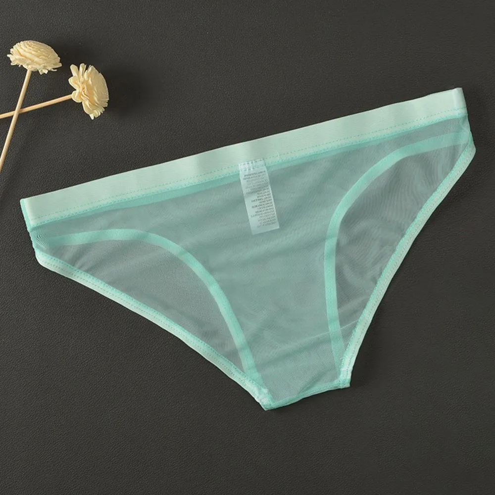 

Super Thin Underwear Men Ice-Silk Soft Underpants Breathable Mesh Briefs See Through Lingerie Quick-Dry Panties Cueca Hombre A50