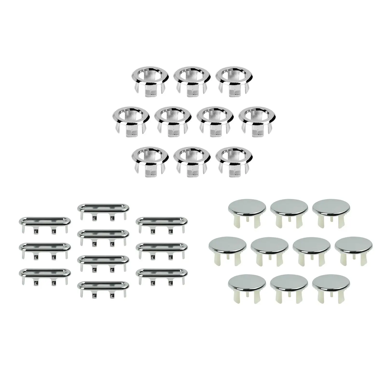10Pcs Sink Overflow Ring Hole Cover Replacement Basin Sink Overflow Cap for Sink Basin