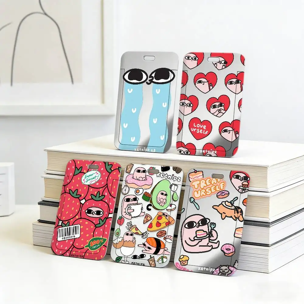 

Мягкий шейный ремешок Ketnipz Kawaii с пластиковым чехлом для ID-карты, легкий держатель для рабочего пропуска сотрудника, прочный чехол для бейджа.