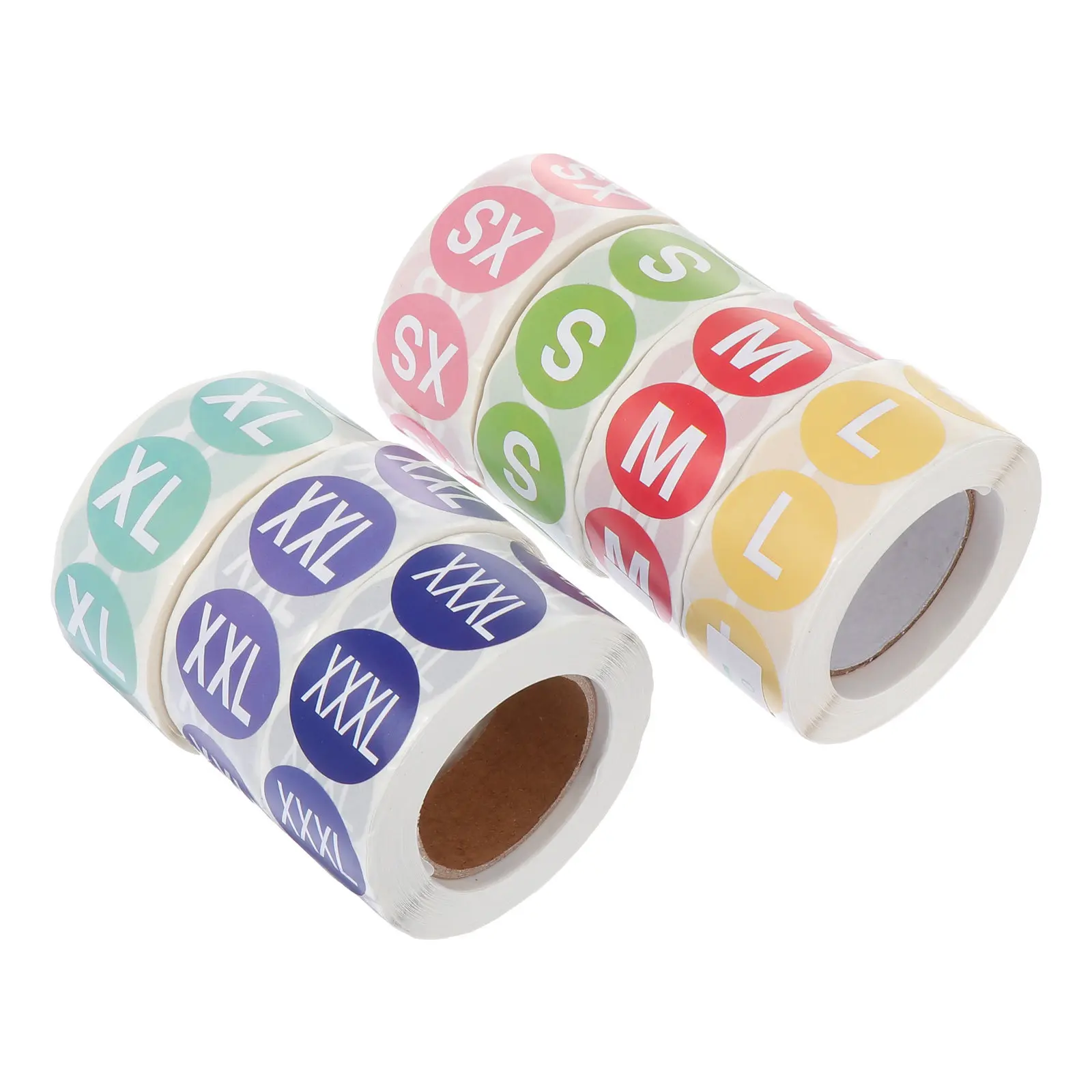 

7 Rolls Size Stickers Round Labels Self-Adhesive Clothing Size Tags for Retail Stores Wholesale Markets Apparel Organization