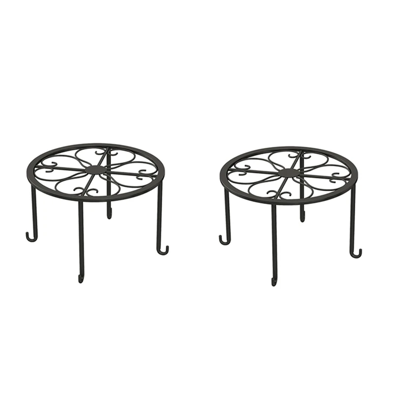 

2-Pack Heavy Duty Flower Pot Stands Anti-Rust Iron Plant Pot Shelf For Multiple Plant