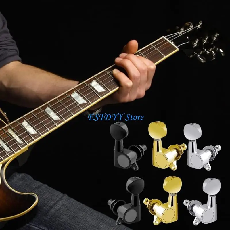 G6DE 3R3L Guitar Machine Heads 1:14 Ratio Guitar Tuners Head Replacement with Screws