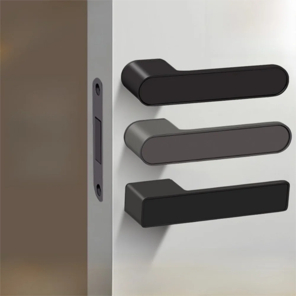 

Minimalist Magnetic Door Lock Zinc Alloy One-word Handle Silent Door Lock Keyhole Ecological Door Lock For Bedroom Study