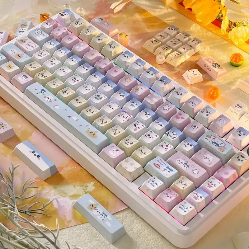 Anime ちいかわ Chiikawa Theme Keycaps Set MAO Height PBT Material Kawaii Creative Mechanical Keyboard DIY Daily Use Gift 2026 New