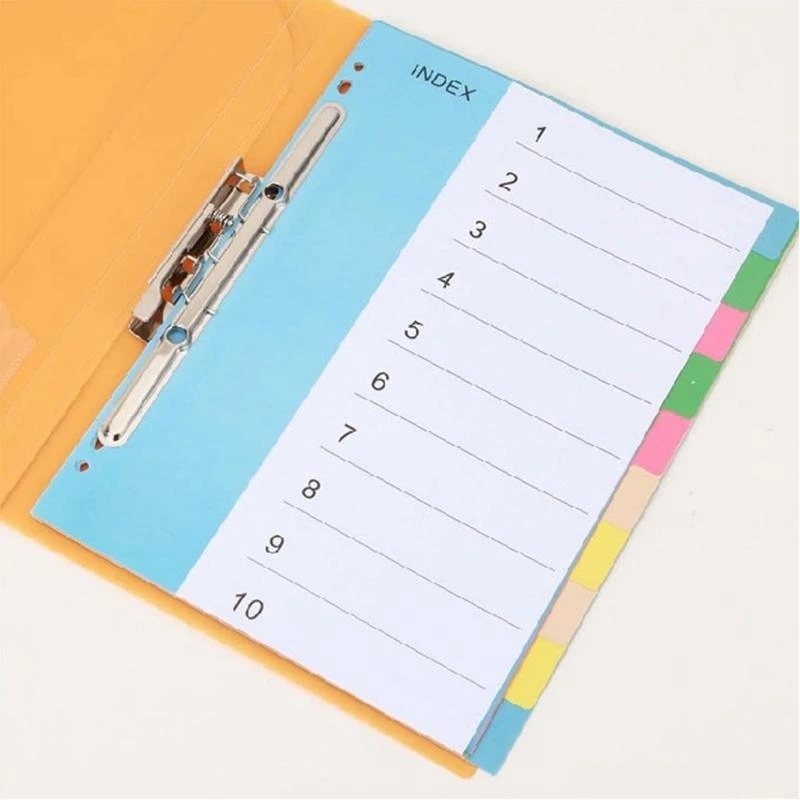 R1WD 2x Colorful Folder Dividers A 4 File Dividers Multifunctional Index Dividers