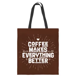 Coffee Shop Advertisement Bag Gift Handbag Fashion Handbag Large Capacity Shopping Totes Ladies Shopping Bag Can Be Personailzed