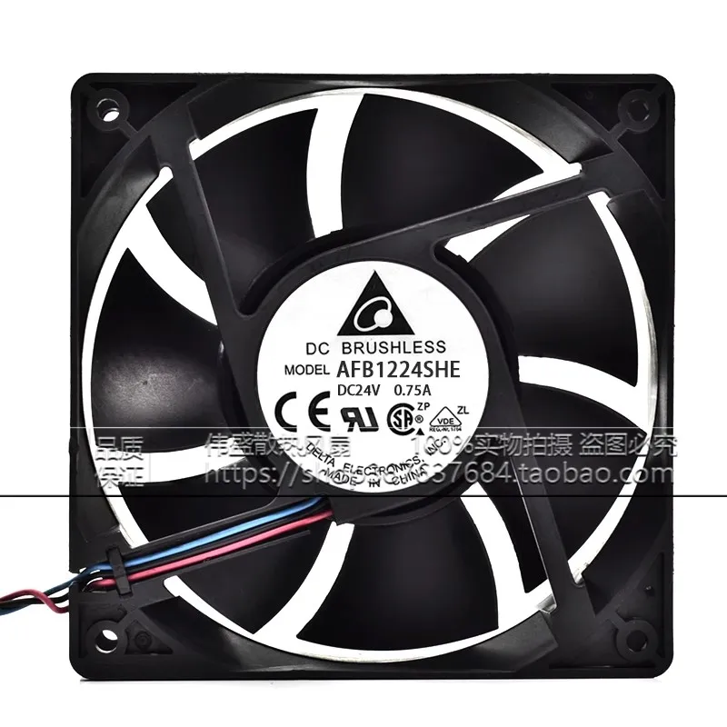 

Original AFB1224SHE 120 * 120 * 38MM 24V 0.75A 12CM high air volume frequency converter cooling fan