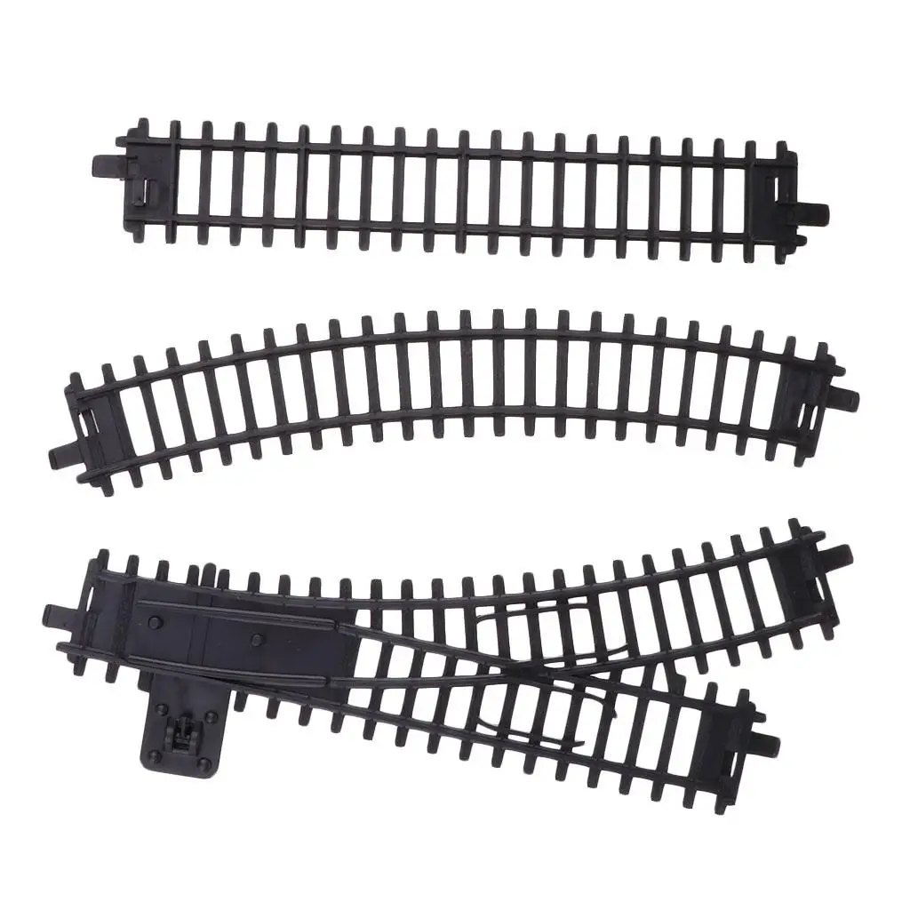 26Pcs 1/87 Plastic Model Train Straight+Switch Left+Oval for