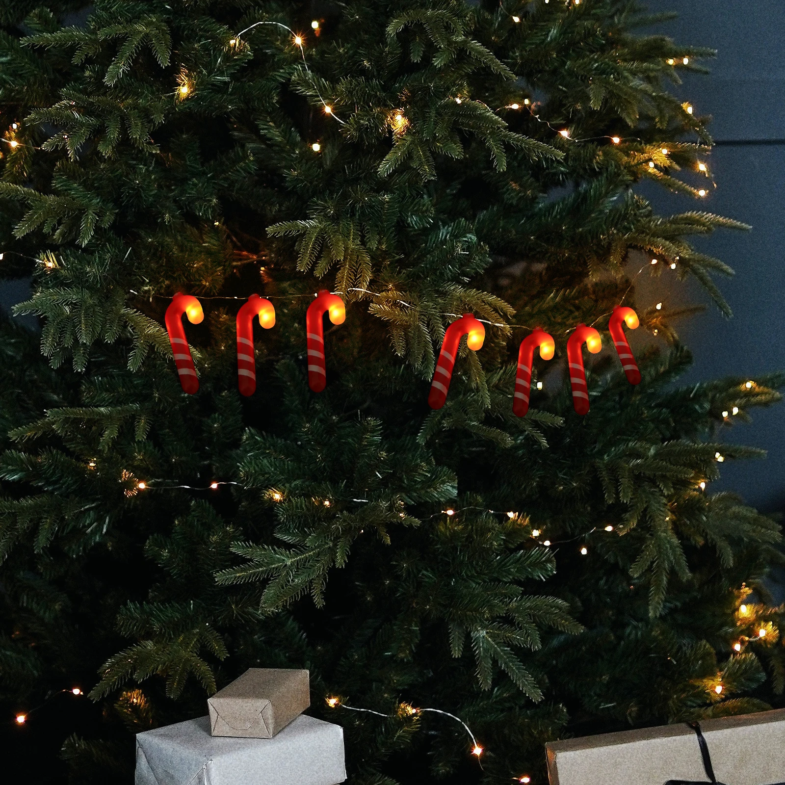 

Christmas Lamp Warm Party Light String White Plastic Safe Eco Friendly Small Cane Design Decor Light Party Garden Outdoor