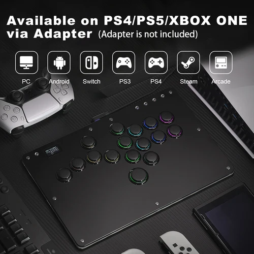 Imagen 2 del producto Controlador Hitbox sin palanca con borde de botón Haute42 R16, controlador de palo Arcade sin pegatinas para PC/PS4/PS5/Steam Hitbox Fightstick