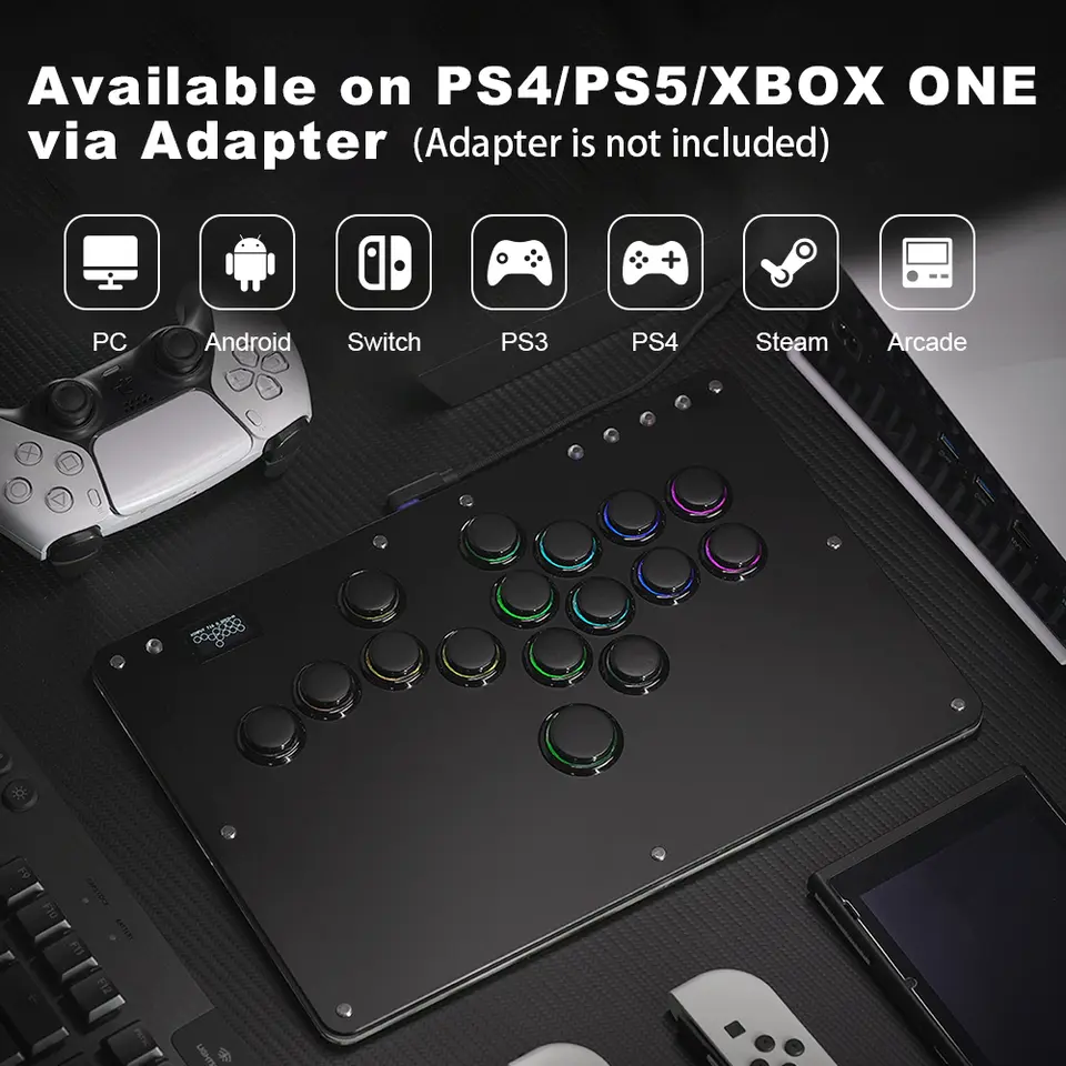 وحدة تحكم Haute42 R16 بدون عصا تحكم، وحدة تحكم أركيد بدون عصا لـ PC/ PS4/PS5/Steam Hitbox Fightstick - 2