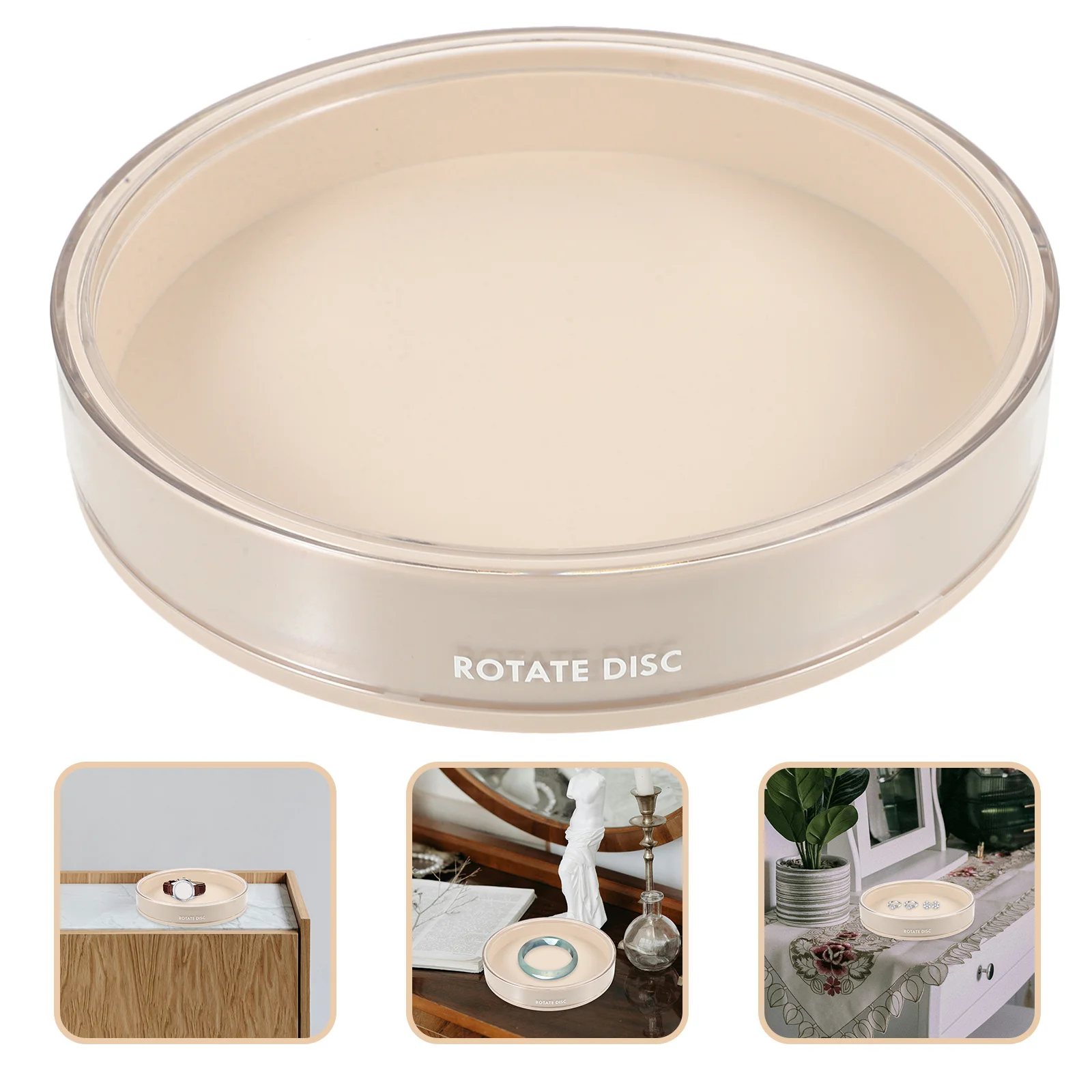 

360 Rotating Jewelry Tray Large Capacity Plastic Turntable Organizer For Kitchen Spice Rack Bathroom Countertop Storage