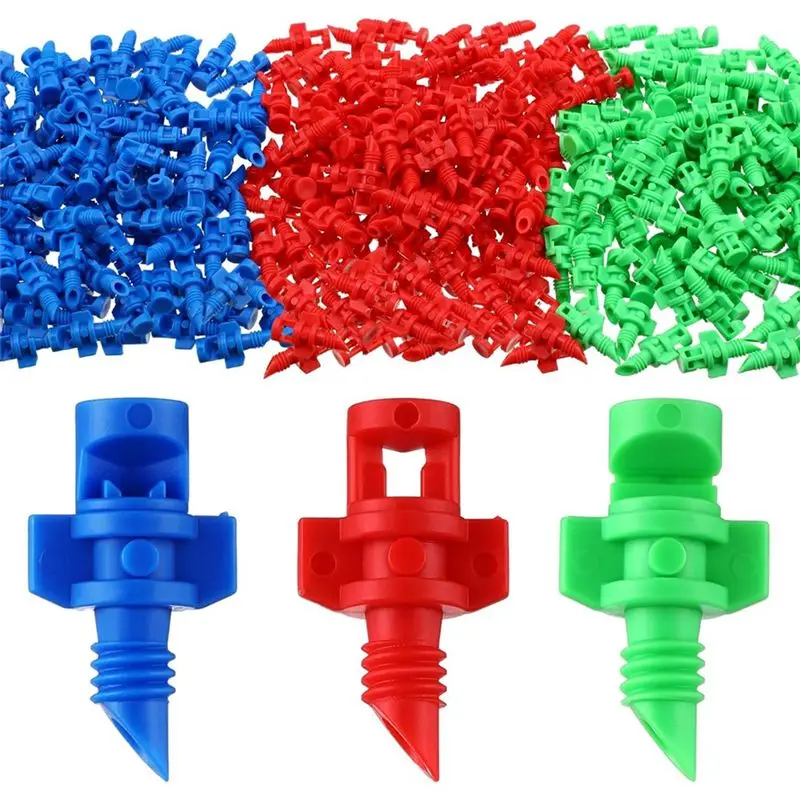 300 Pcs Misting Nozzle Sprayer 90/180/360 Degree Atomizing Mini Sprinklers Drip Ring Irrigation Emitters Nozzle, Durable-A74P