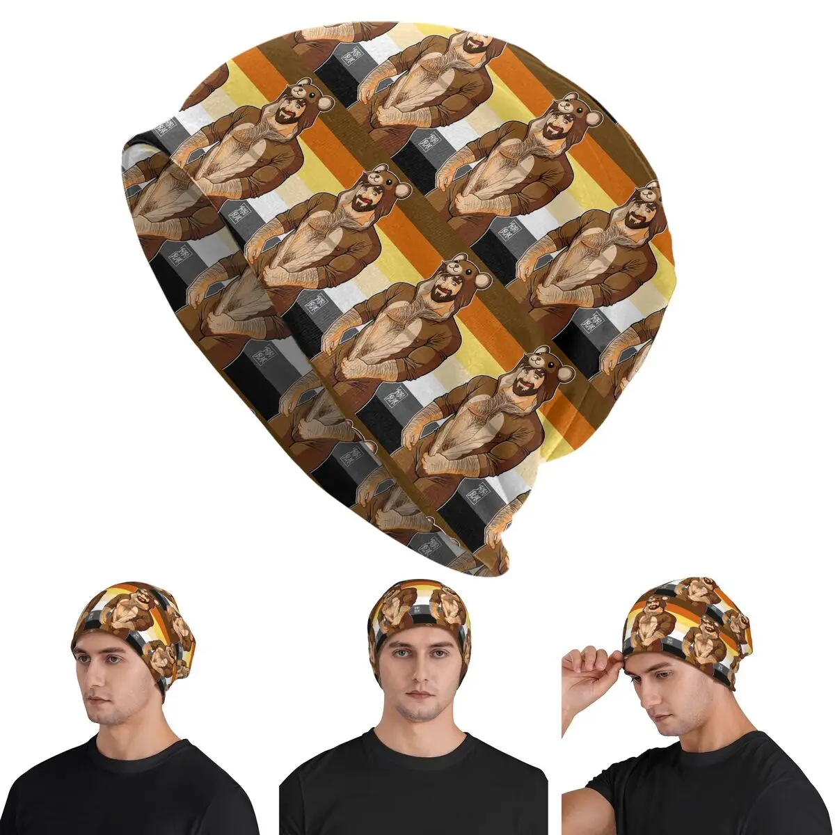 

Adam Likes Teddy Bears - Bear Pride Skullies Шапки-бини Теплые осенне-зимние уличные шапки Вязаные шапки для взрослых унисекс