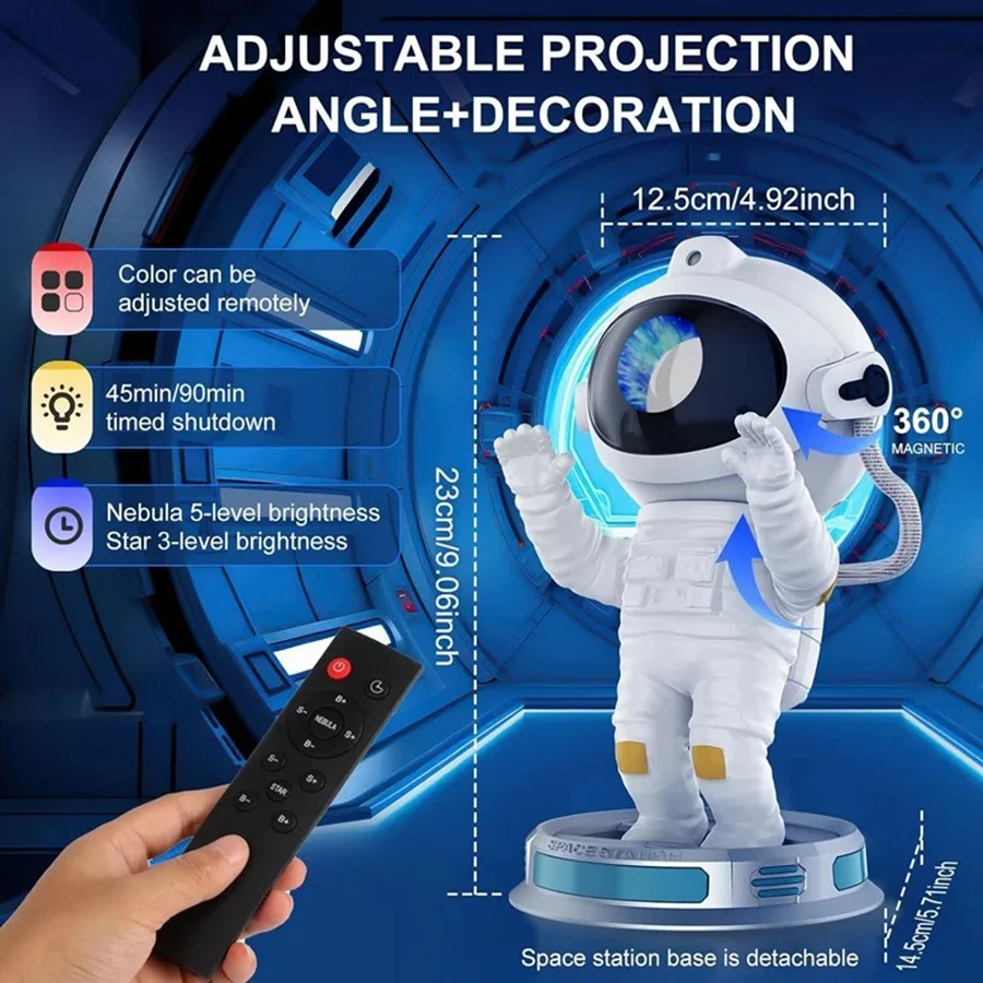 Astronaut Galaxy Star Projector Night Light for Kids with Timer and Remote Control Nebula Projector Lamp for Bedroom and Ceiling