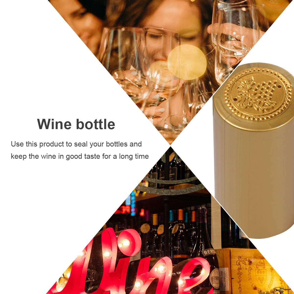 

100pcs Bottle Film Heat Shrink Cap Golden Color Practical Sealing Cover For Home Winery Restaurant