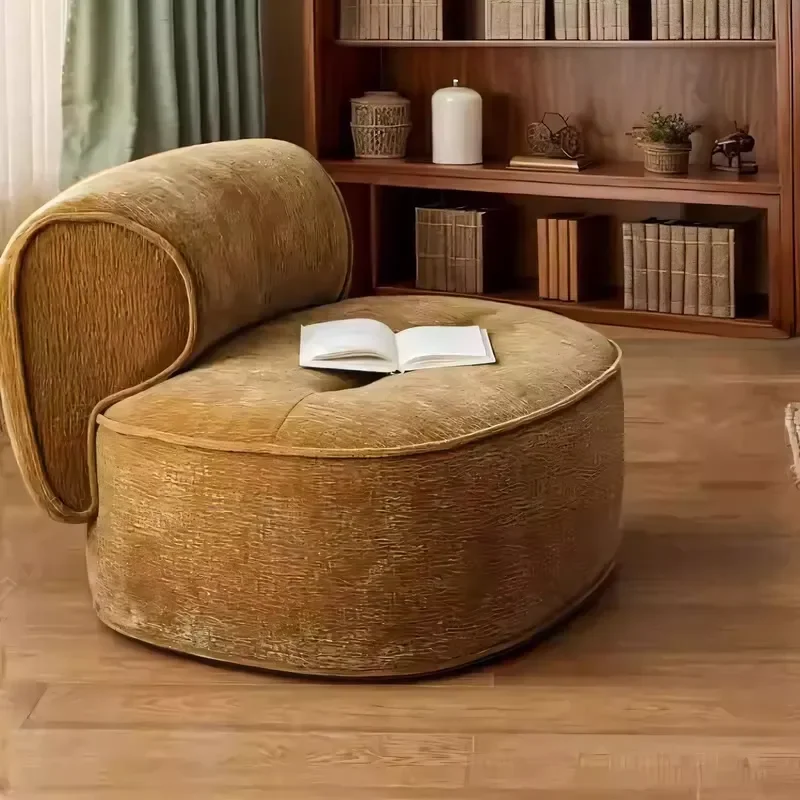 Nordic Simple Light Luxury Lazy Sofa Home Hotel Fabric Design Creative Smile Lounge Chair