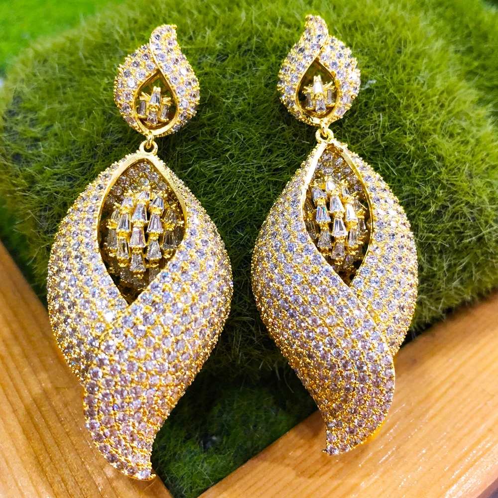 Kellybola Luxury Shiny New Earrings for women Ladies Bridal Fashion Jewelry Cubic Zirconia New Design High Quality Gift