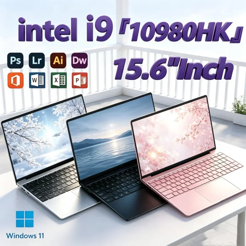 15.6 Inch Steady Laptop Intel Core I9‑10980HK 16GB RAM 1TB/2TB SSD Fingerprint Unlock Windows 11 Gaming Notebook