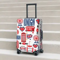 British Style Illustration Suitcase Cover Big Ben Love London Cruise Trip Vacation Useful Luggage Case Protector