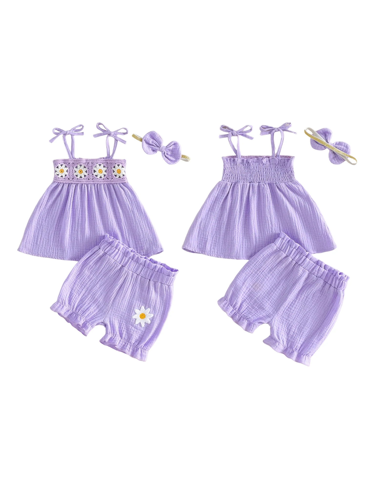 

Очаровательный комплект для маленьких девочек: топ без рукавов с цветочным принтом, подходящие шорты и повязка на голову, летний комплект из 3 предметов для малышей