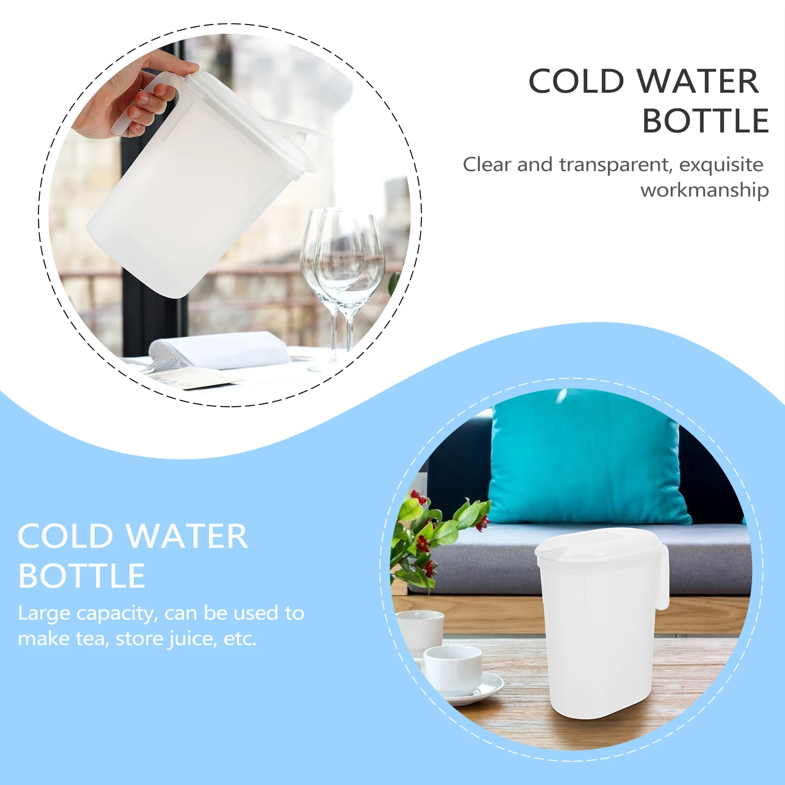

Large Capacity Teapot Bottle PP PE Material Comfortable Handle Smooth Design Ergonomic Easy Cleaning for Juice