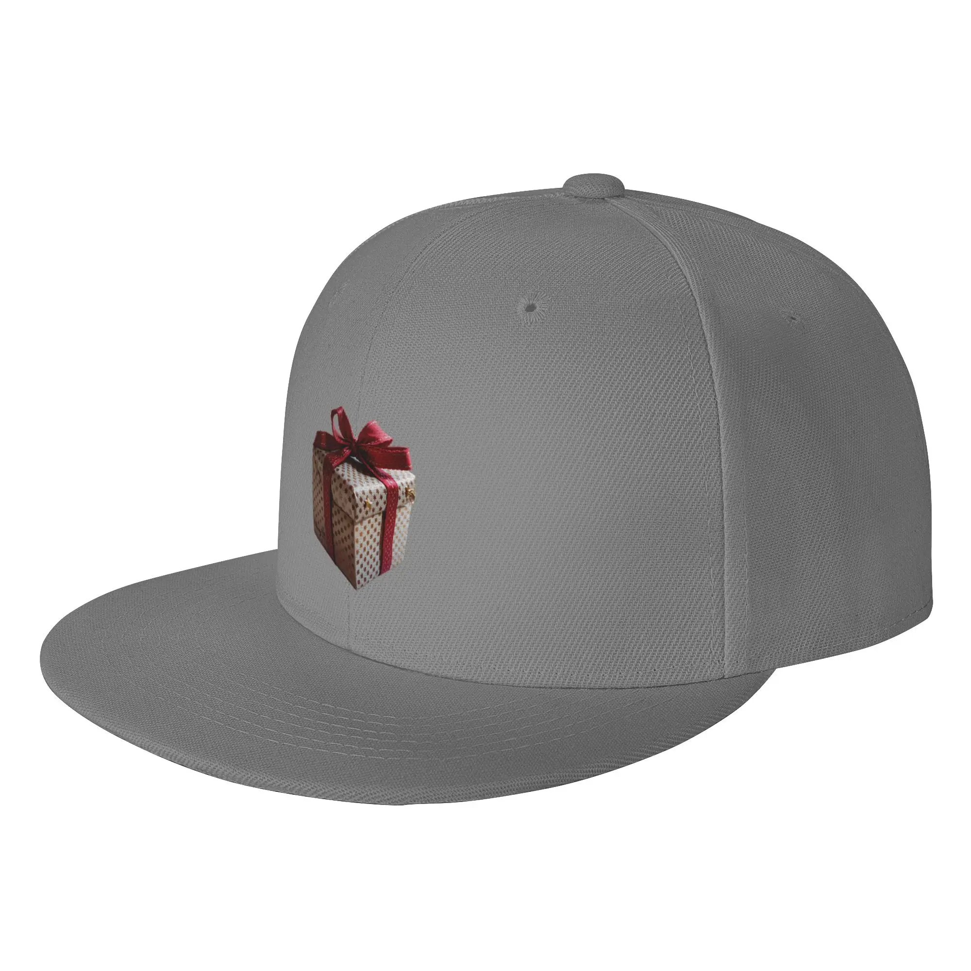 Fashion Red Ribbon Holiday Gift Box Flat Brim Sun Hat  American Street Style Snapback Cap