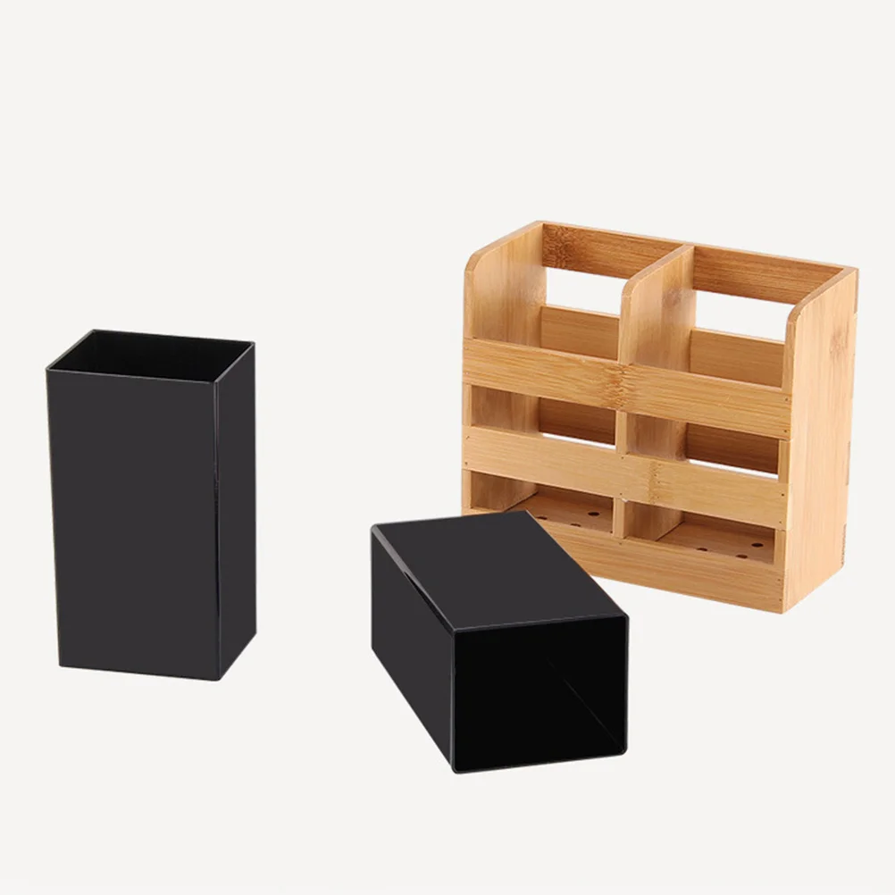 

Bamboo Utensil Holder Organizer Chopsticks Crock Divider Caddy Spatula Cutlery Fork Spoon Kitchen Organizer