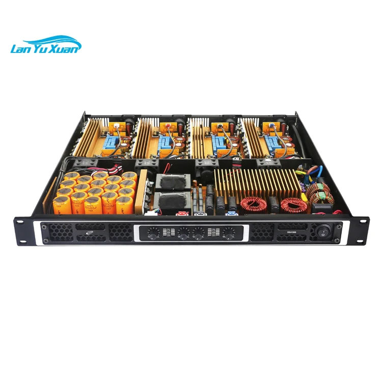 

DE41000 Class D Audio Power Amplifier 4 Channel 1000 Watts 1U Professional Power