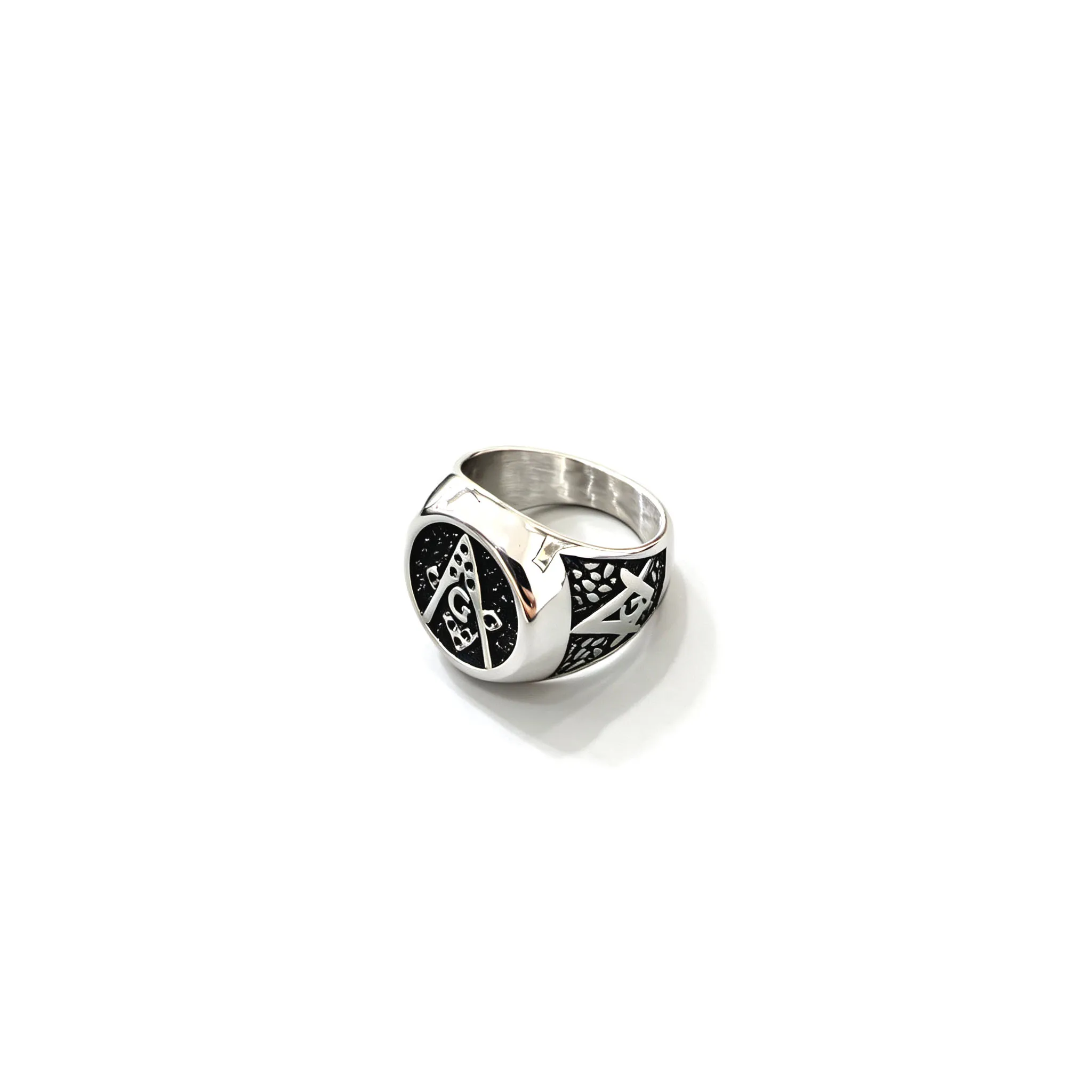 Classic Freemason symbol ring, stainless steel non fading ring, European and American trendy men's bracelet in two colors