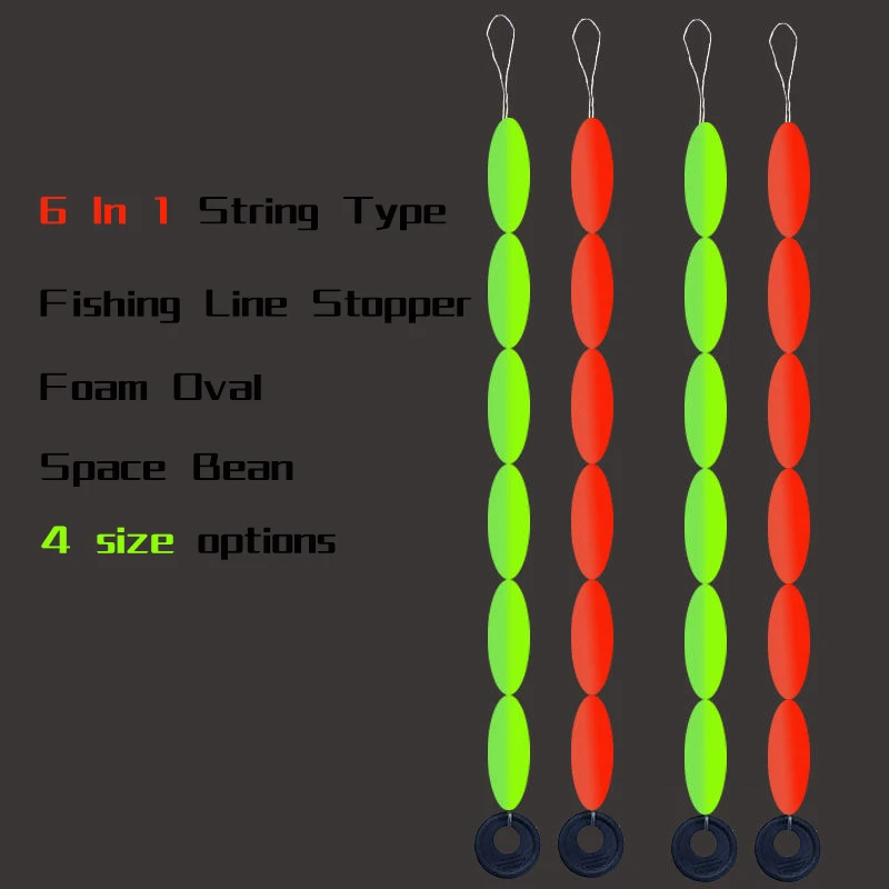 60Pcs/10Pack Sieben-sterne Float S M L Gelb Rot Karpfen Angeln Float Zubehör Pesca Angeln bojen Schaum Raum Bean – Detail 1