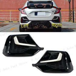 For Honda Civic Hatchback 2020-2021 Car Rear Bumper Fog Light Lamp Trim Frame Cover Lid Bezel