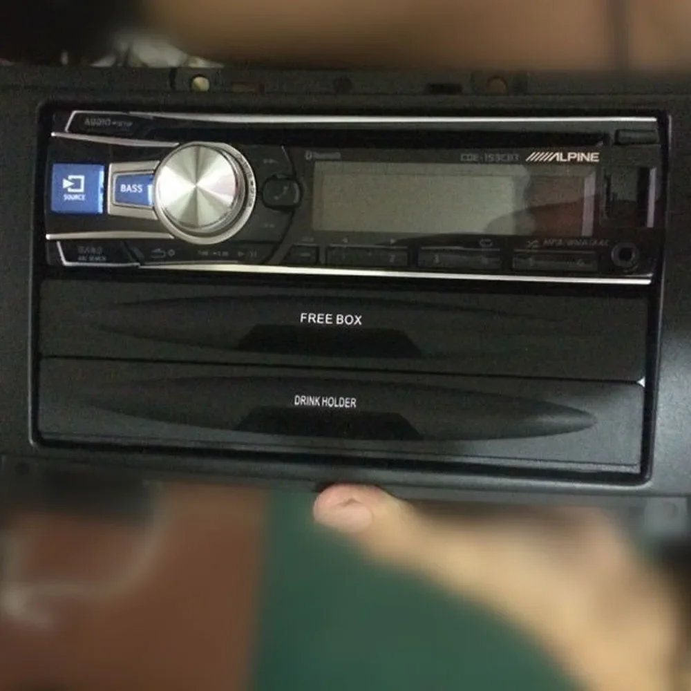 Cassetto di montaggio per installazione stereo tascabile per refitting CD radio da cruscotto doppio Din universale per auto con scatola portaoggetti portabicchieri