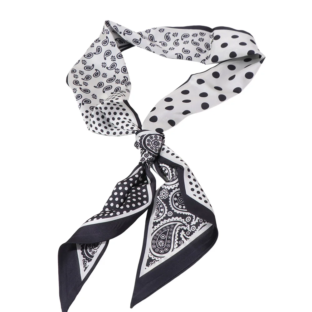 

Sweet Cashew Nut Print Polka Dot Scarf Thin Waistband Scarf Headband Neckerchief Ribbon Long Scarves Dress Decor