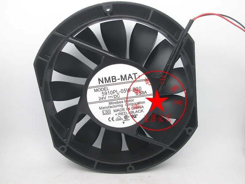 

NMB 5910PL-05W-B20 L00 DC 24V 0.58A 172x150x25mm 2-Wire Server Cooling Fan