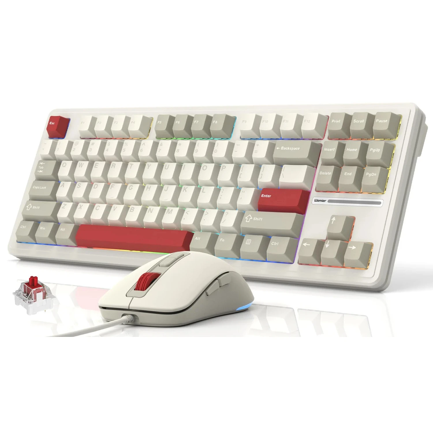 teclado mecanico retro cinza trocavel rgb backlit tkl gaming mouse gamer para win e mac 87 chaves junta quente 01