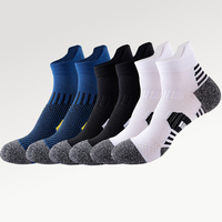 3 Pairs Anti-slip Hiking Socks Men Breathable Cotton Sports Sock Deodorant  Wear-resistant Short Running Sock Plus Size 38-45