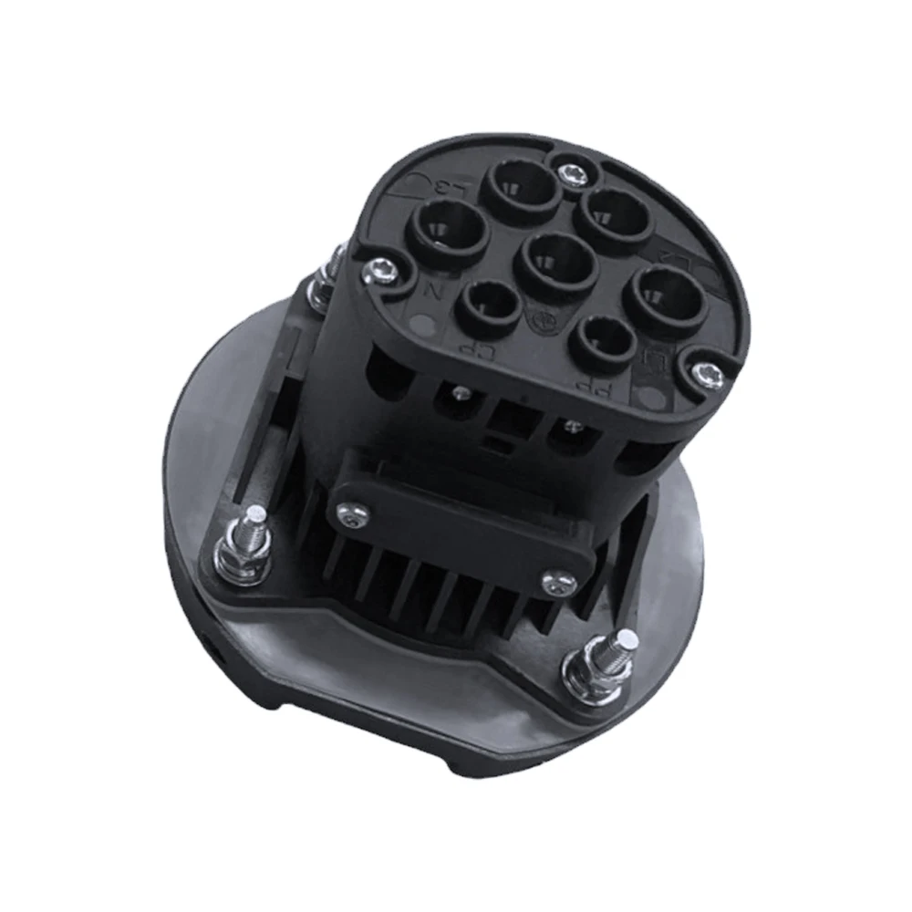 Type 2 Female Socket Connector Outlet IEC 62196-2 32A 3 Phase 4 Point Fixed AC EV Charging