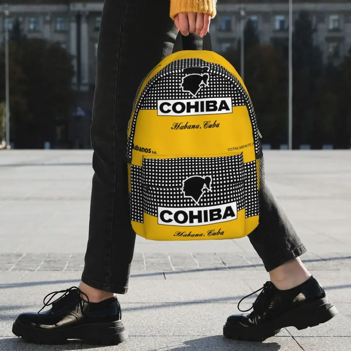 Cuban cohiba charutos mochilas meninos meninas bookbag moda estudantes sacos de escola viagem bolsa ombro grande capacidade