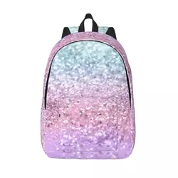 Einhorn Mädchen glitzern glänzende Kunst Leinwand Rucksack Junge Mädchen Kinder Schüler Schule Bücher tasche rosa funkelnde Tages rucksack Kindergarten Tasche