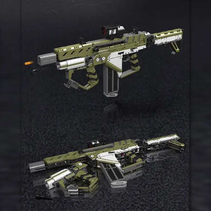 2848 elementów Mould King yuxing14032 Militarny Bronno-Zbrojny Zestaw Klocków do Budowania Broni GunDY-01 Karabin Szturmowy, zabawka do składania dla chłopców, prezent