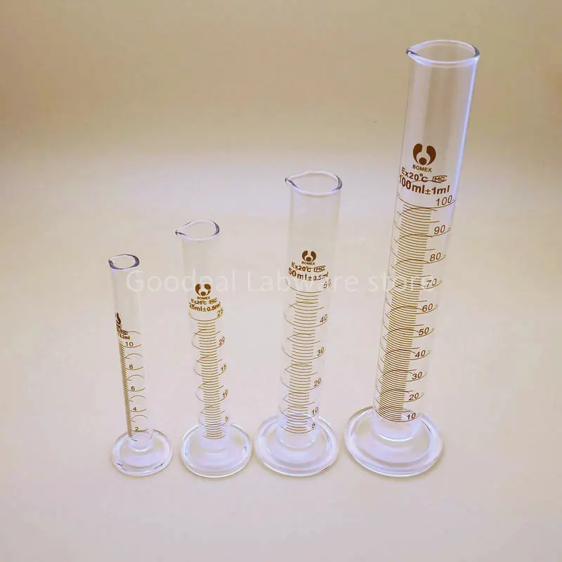 

4pcs/set(10ml, 25ml, 50ml, 100ml) Laboratory Graduated Thicken Glass Measuring Cylinder Percision Measuring Tools for School