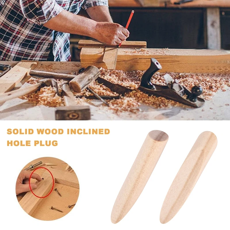 200 Packs Pocket Hole Plugs Solid Wood Dowels Pocket Hole Jig Paint Grade Wood Plugs Hardware Plugs Wooden Hole Filler