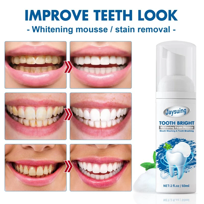 White Teeth Mousse Toothpaste Portable Fresh Oral Cleaning Bad Breath Smoke Stains Remove Tartar Teeth Care Foam Toothpaste