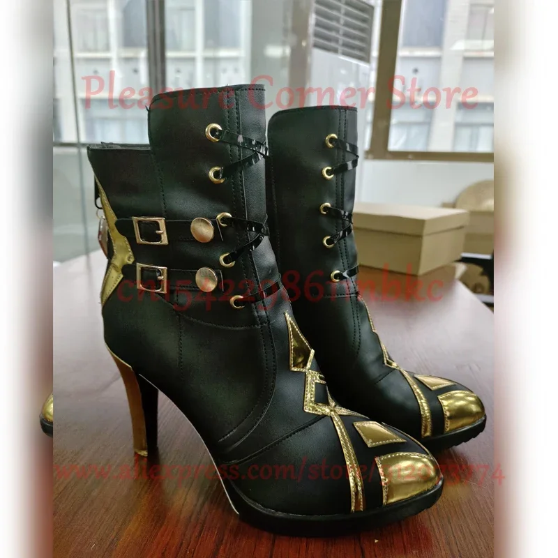 IN STOCK Harlequin Cosplay Shoes Game Genshin Impact Fontaine Fatui Harbinger Harlequin Shoes Costume Women Cosplay Shoes
