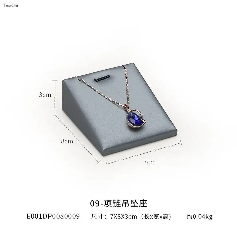 High-End-Schmuck Display Requisiten Grau Pu Halskette Ring Ohrring Schmuck Display Stand Portrait Neck Schmuck Stehen