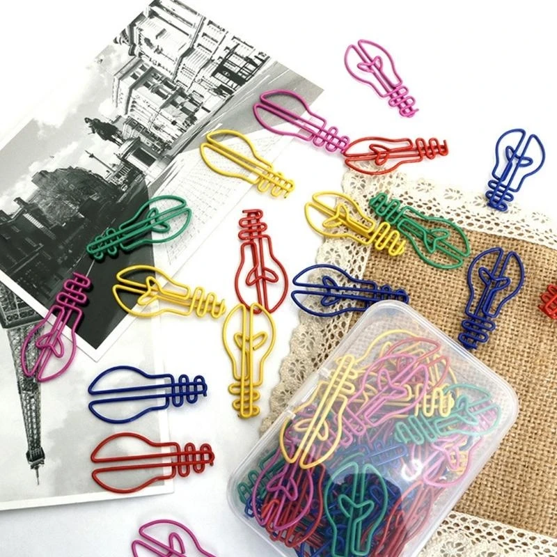 30 stcs lamp bol vorm papier clip 42 mm metalen paperclips kleurrijke bestandspapier klem kleine metalen bladwijzers clip voor